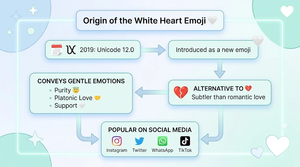 Origin of the White Heart Emoji 🤍