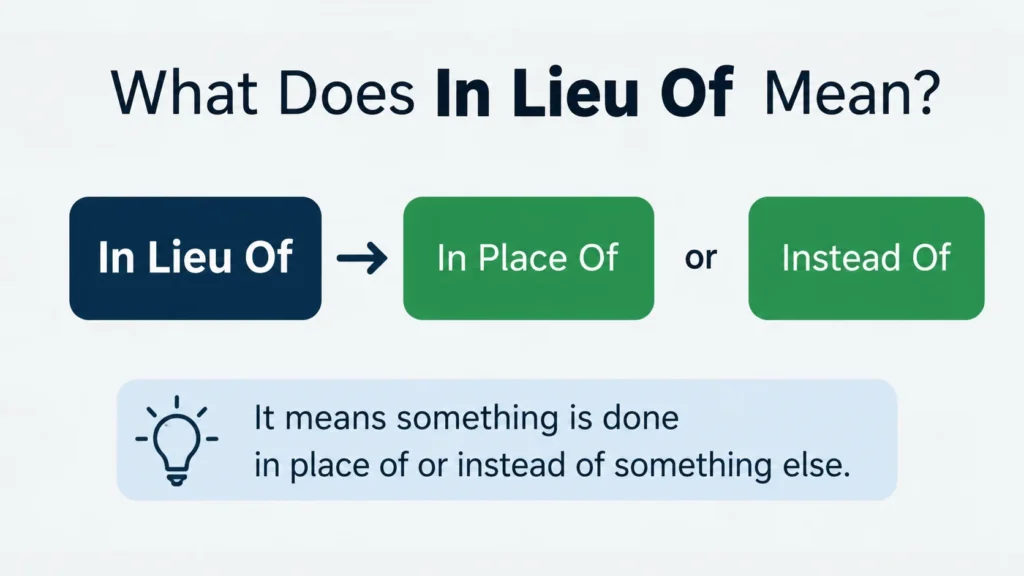What Does In Lieu Of Mean? The One Sentence Answer