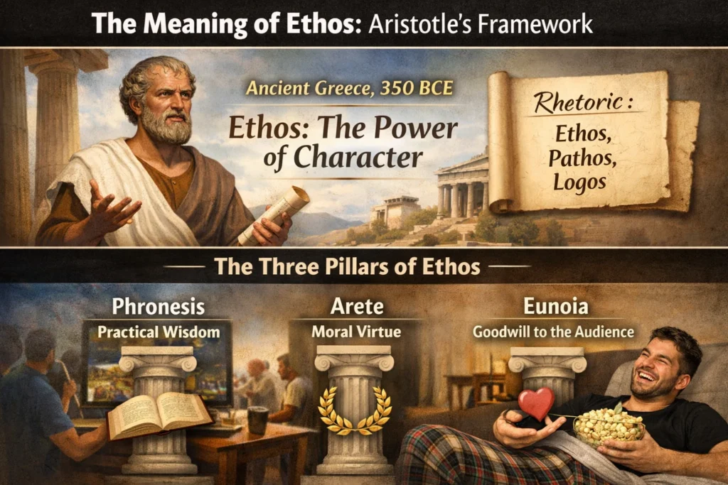 Where Ethos Meaning Comes From: Aristotle’s Original Framework