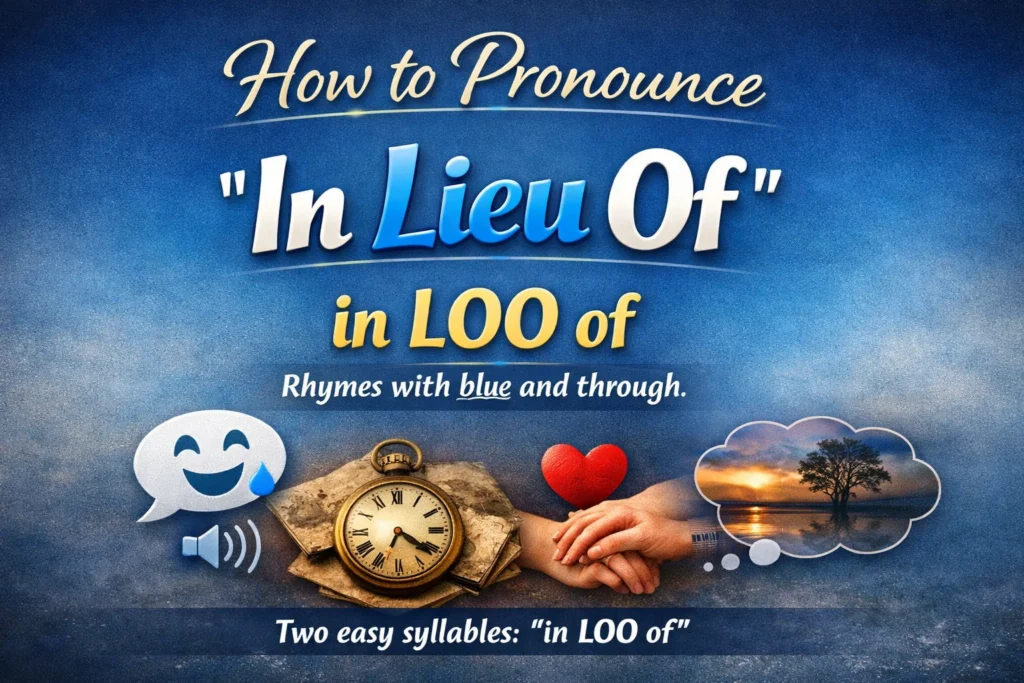 How to Pronounce In Lieu Of Correctly
