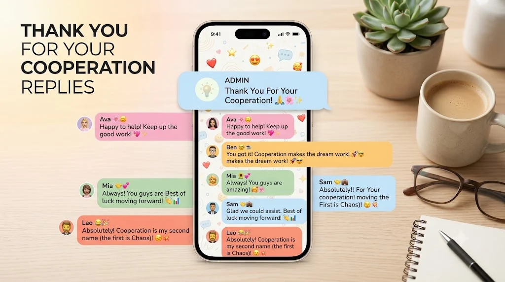 Thank You For Your Cooperation Replies
